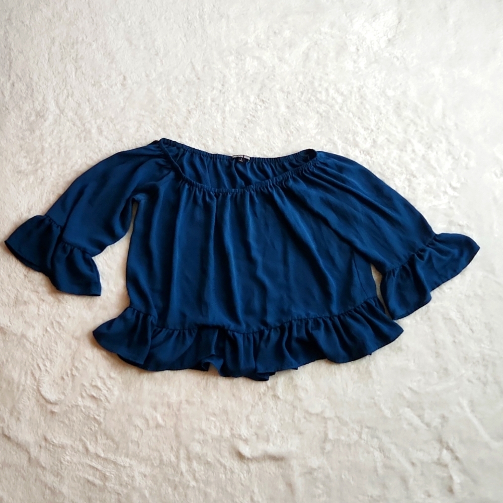 Gianni Bini Flowy Bell Sleeve Top, Sz L